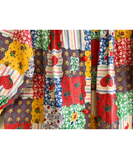 70s patchwork print dress