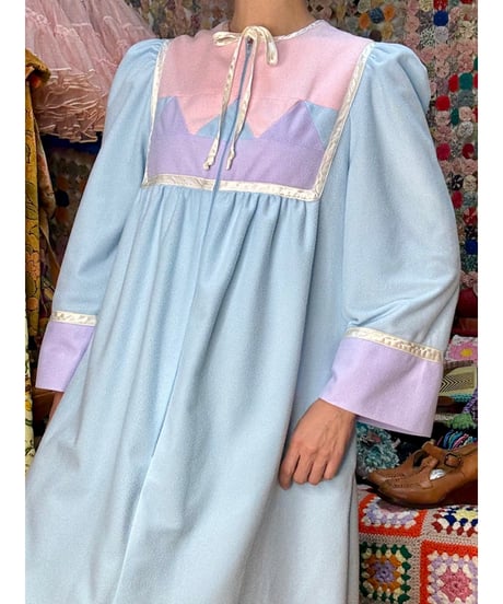 70s pastel fleece dress