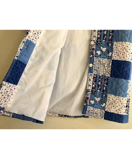patchwork print quilting coat