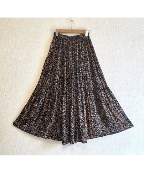 80s leopard tiered skirt