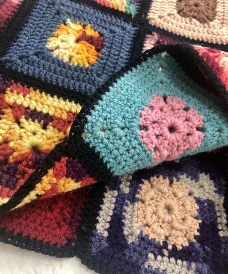 granny square skirt black