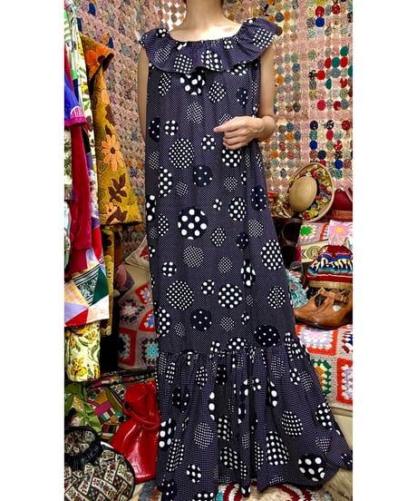 70s polka dots dress