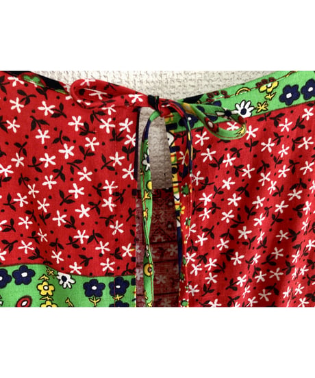 70's patchwork print apron dress