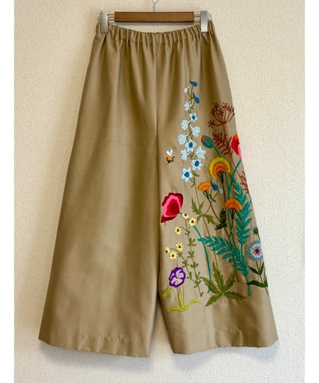 hand embroidered super wide leg pants