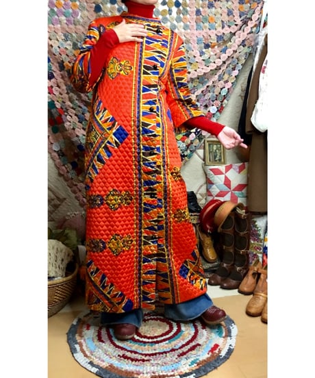 60s paisley quilting dress