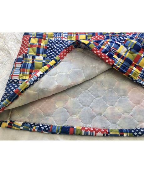 1960-70's patchwork print quilted one-piece
