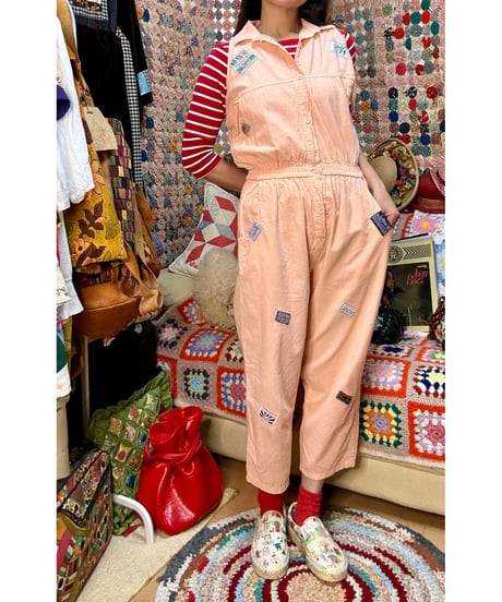 80s unique patch jump suits