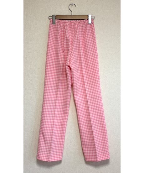 70s gingham polyester 2pc（jacket & pants）