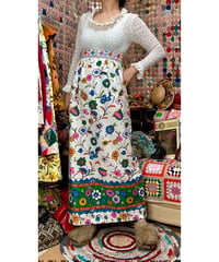 70s flower empire dress