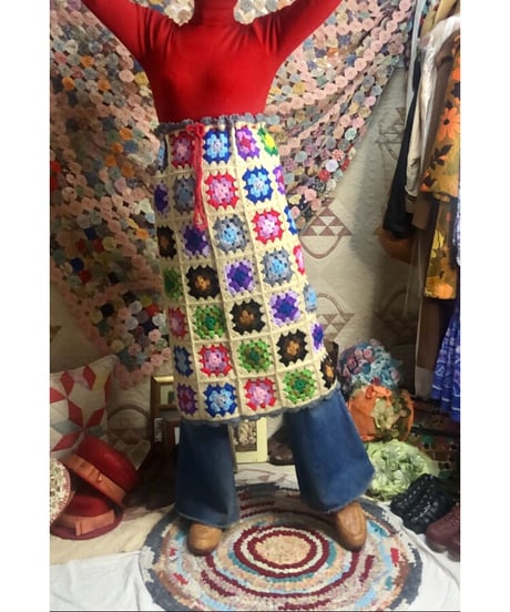 granny square skirt  beige