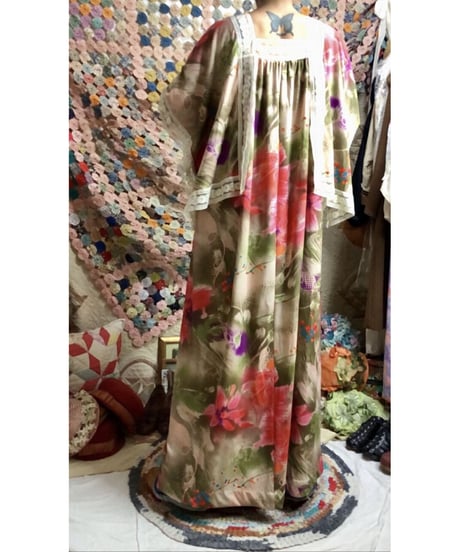 60-70's flower lace dress
