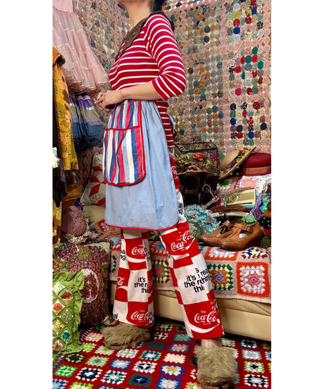 70s coca-cola print cotton pants