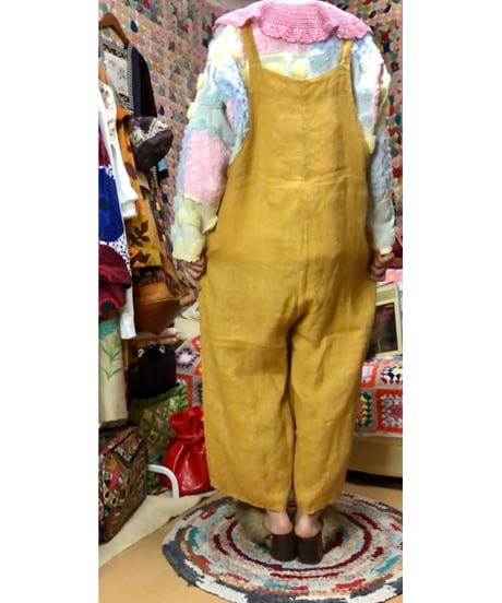 made in italy linen salopette pants