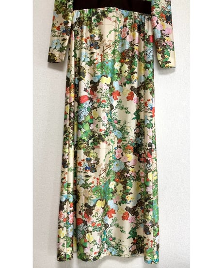 60-70s floral oriental dress