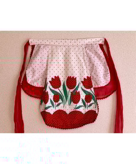 50s tulip motif half apron