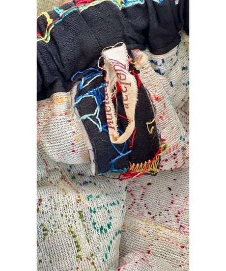 70s embroidered quilting skirt