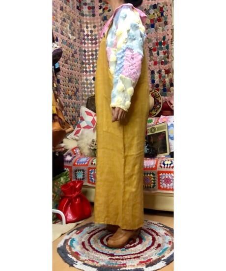 made in italy linen salopette pants
