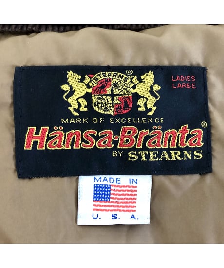70-80's hansa branta by stearns faux fur down vest