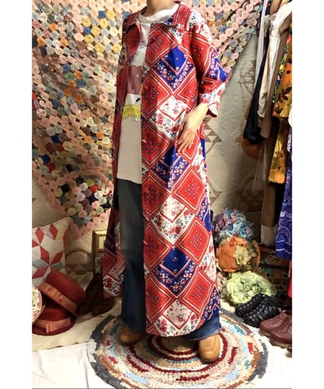 handkerchief patchwork print robe