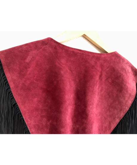 suede fringe shawl