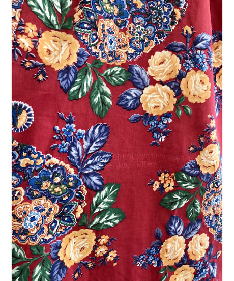 70's flower cotton dress