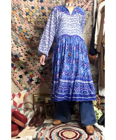 vintage indian cotton dress ①