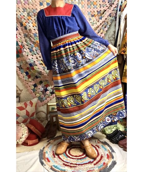 60's psychedelic pattern maxi skirt