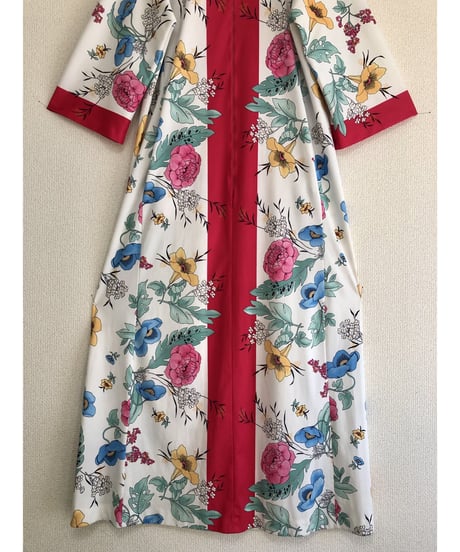 70's flower easy dress