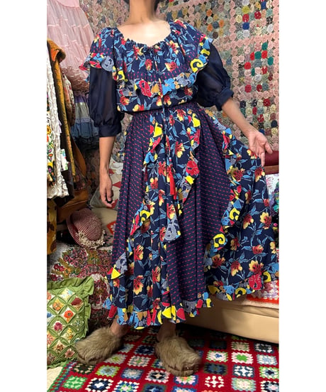 80s LACHINE flower dress