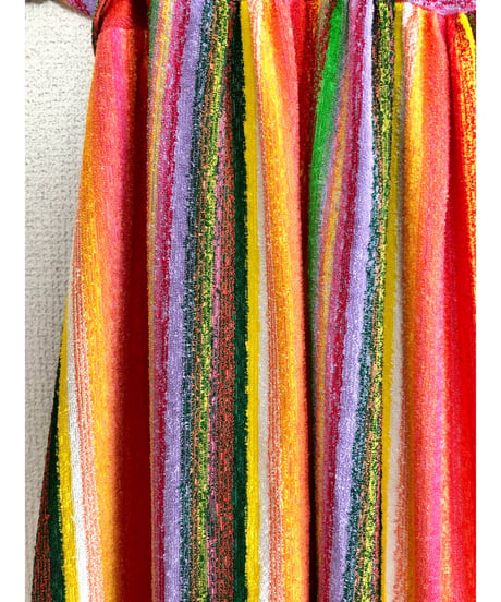 60s mulch stripe pile dress