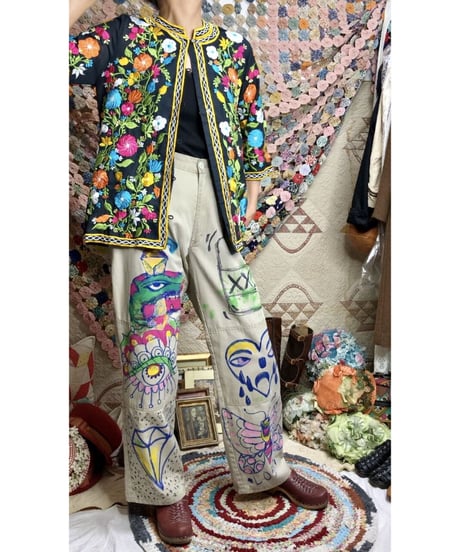 60's floral embroidered shirts