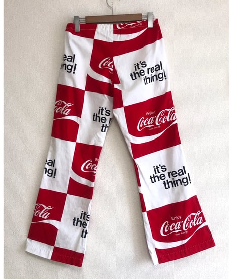 70s coca-cola print cotton pants