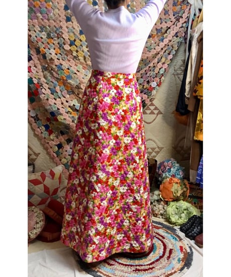 60-70's quilting flower skirt