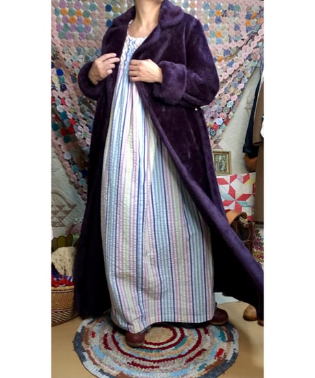 70s fleece eco fur robe