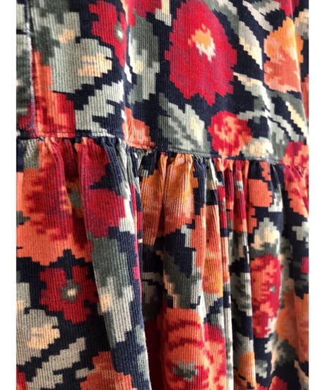corduroy flower one-piece