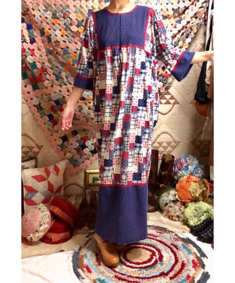 patchwork print dress