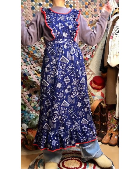 70s bandana print apron