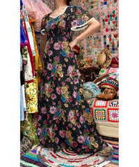 70s flower romantic dress