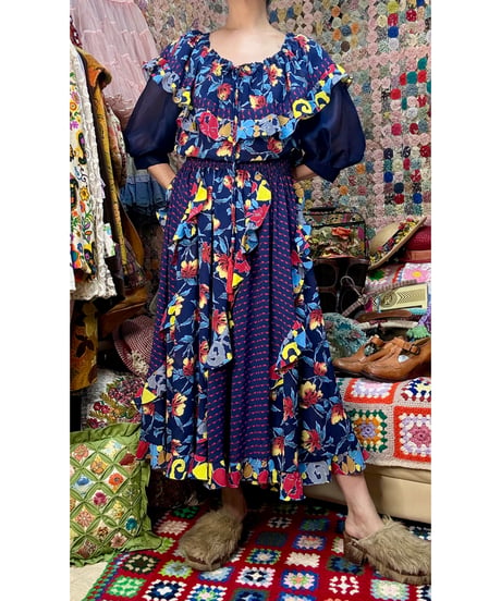 80s LACHINE flower dress