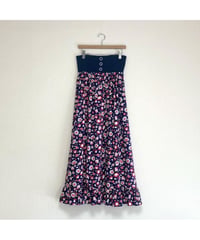 1960-70's pop flower print maxi skirt