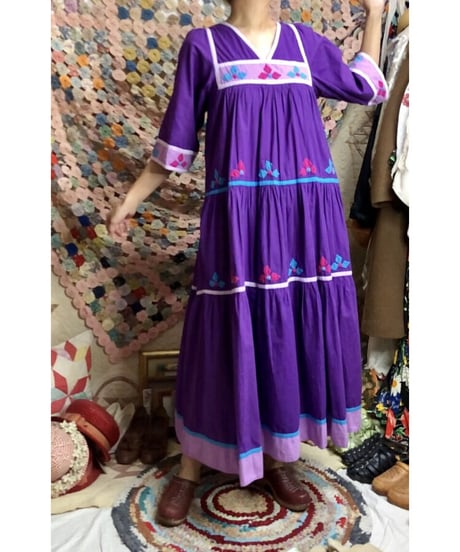 patchwork tiered dress