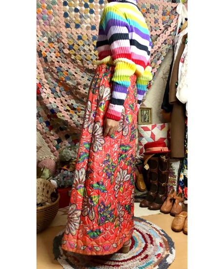 70s quilting flower skirt