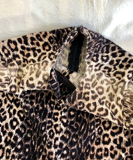 70-80's corduroy leopard all-in-one