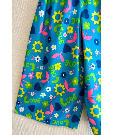 love and flower super wide leg pants（60-70s fabric）