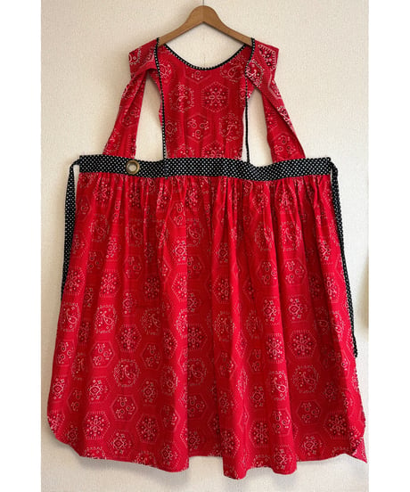 70s design house bandanna print apron dress