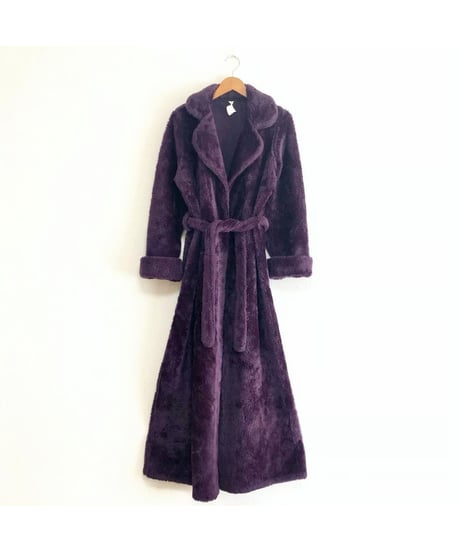 70s fleece eco fur robe