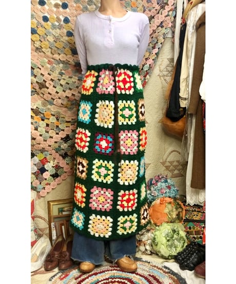 granny square skirt green
