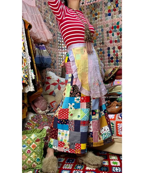 patchwork super wide leg pants