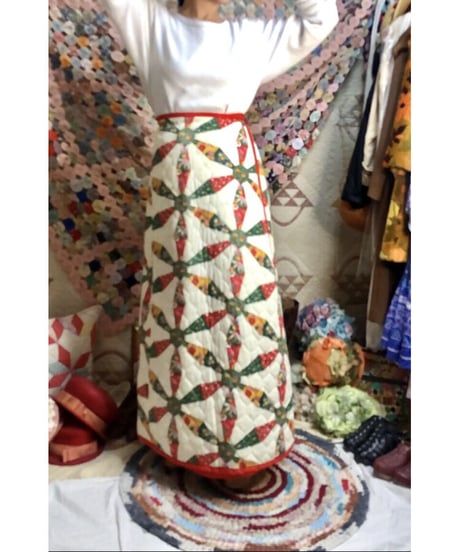 patchwork print quilting wrap skirt