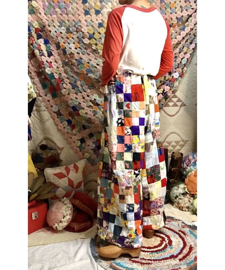 patchwork super wide pants